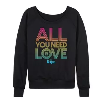 Женский легкий свитшот из френч терри The Beatles All You Need Is Love Licensed Character, черный