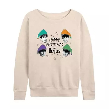 Женский легкий свитшот из френч-терри The Beatles Happy Christmas Licensed Character, бежевый