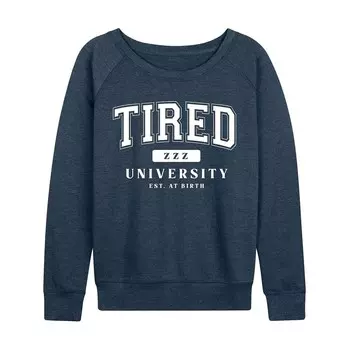 Женский легкий свитшот из френч терри Tired University Licensed Character, цвет Heather Indigo