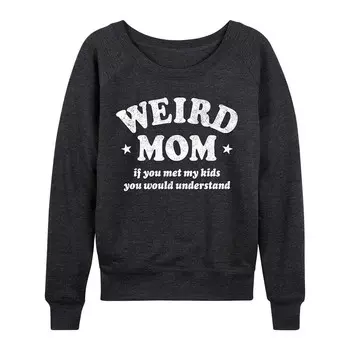 Женский легкий свитшот из френч терри Weird Mom Licensed Character, цвет Heather Charcoal