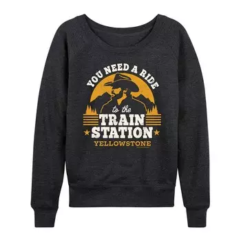 Женский легкий свитшот из френч терри Yellowstone To The Train Station Licensed Character, цвет Heather Charcoal
