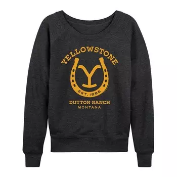 Женский легкий свитшот из френч-терри Yellowstone Horseshoe Lockup Licensed Character, цвет Heather Charcoal