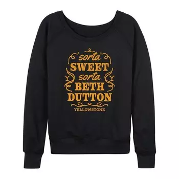 Женский легкий свитшот из френч-терри Yellowstone Sorta Beth Dutton Licensed Character, черный