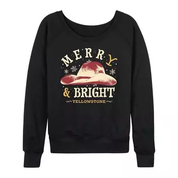 Женский легкий свитшот Yellowstone Merry & Bright из френч терри Licensed Character, черный