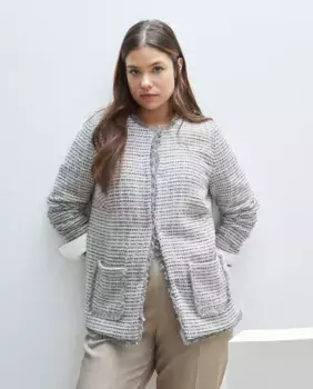 Женский легкий твидовый жакет Couchel, белый