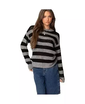 Женский легкий вязаный свитер в полоску Edikted, мультиколор