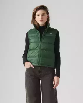 Женский легкий жилет с застежкой-молнией Levi's, темно-зеленый