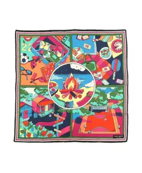 Женский летний шелковый платок Square Scarf с принтом kate spade new york, мультиколор