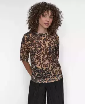 Женский летний топ Cheetah DKNY, коричневый
