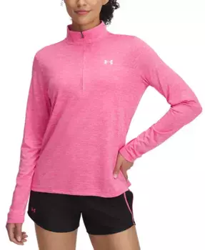 Женский лонгслив с четверть-молнией Twist Tech и логотипом Under Armour, розовый