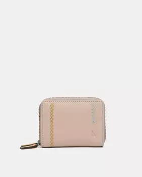 Женский маленький кожаный кошелек бежевого цвета Abbacino