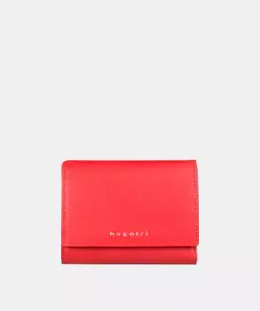 Женский маленький красный кожаный кошелек Linda Bugatti