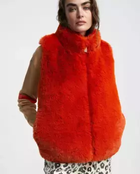 Женский меховой жилет с застежкой-молнией Lola Casademunt, оранжевый