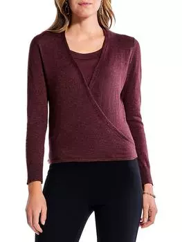 Женский меланжевый кардиган с открытым передом Nic + Zoe, красный