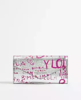 Женский металлический кошелек с принтом Bimba y Lola, серебрянный