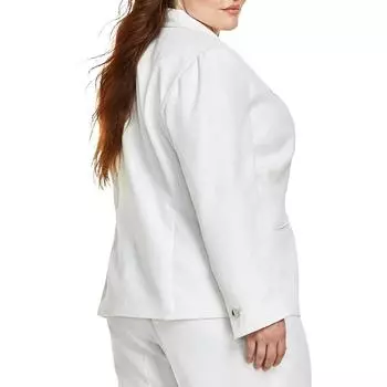 Женский металлический костюм Plus, раздельный блейзер на одной пуговице Anne Klein, белый/серебряный