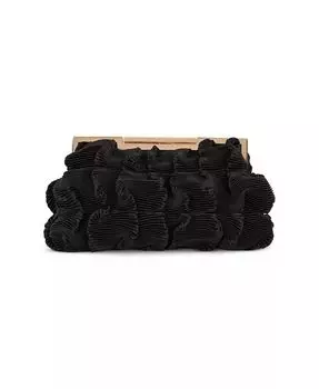 Женский мини-клатч из атласа со складками Chloe Jewel Badgley Mischka, синий