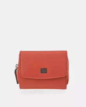 Женский мини-кошелек Guy Laroche из кожи наппа оранжевого/зеленого цвета, оранжевый