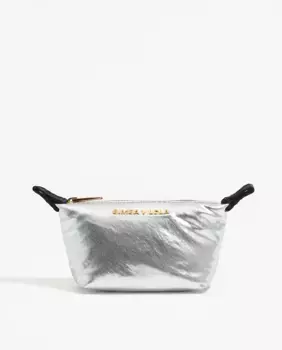 Женский мини-кошелек из ткани серебристого цвета с эффектом металлик-трапеции Bimba y Lola, серебряный