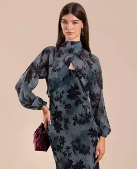 Женский многопозиционный шифоновый жакет The-Are, бордовый