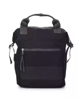 Женский многопозиционный широкий рюкзак черного цвета большого размера Kcb