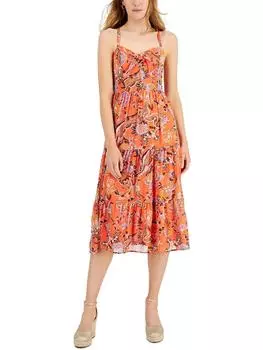 Женский многоярусный сарафан миди INC, цвет mecca combo