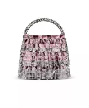 Женский многослойный сетчатый клатч с оборками Eirene Jewel Badgley Mischka, розовый