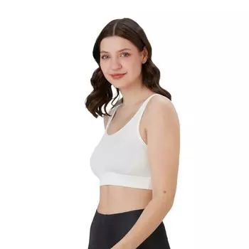 Женский мягкий и удобный бюстгальтер, спортивный топ без подкладки для занятий спортом с низкой нагрузкой WEAR SIERRA, белый
