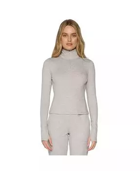 Женский мягкий топ G Lifestyle с длинным рукавом и молнией 1/4 G Lifestyle Clothing, серый