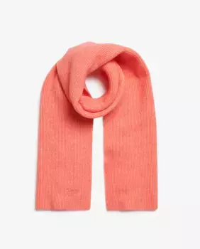 Женский мягкий вязаный шарф в рубчик Superdry, коралловый