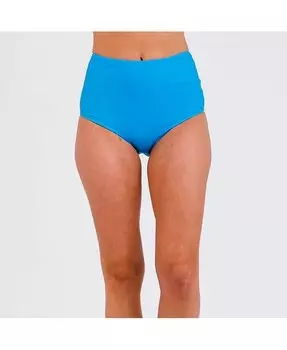 Женский низ бикини с завышенной талией и цветными блоками Calypsa, синий
