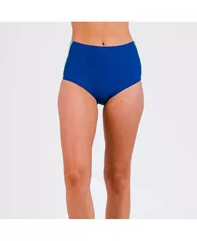Женский низ бикини с завышенной талией и цветными блоками Calypsa, синий