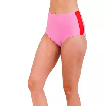 Женский низ бикини с завышенной талией и цветными блоками Calypsa LLC, цвет Blush Maraschino