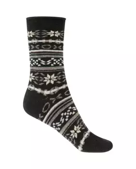 Женский носок с каймой и манжетой-роле Punto Blanco, черный