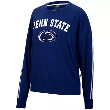 Женский объемный пуловер с капюшоном Colosseum Heathered Navy Penn State Nittany Lions Team Colosseum