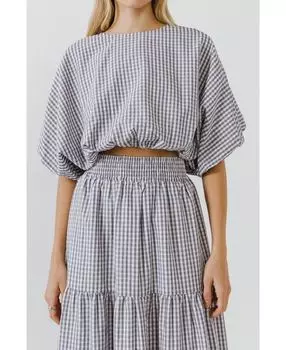 Женский объемный укороченный топ English Factory