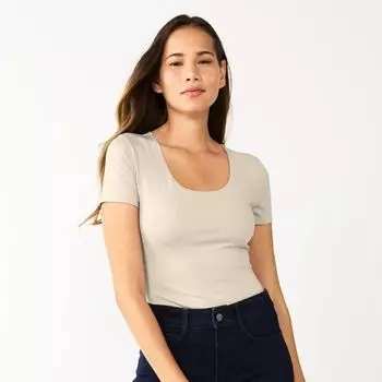 Женский облегающий боди с круглым вырезом Nine West, цвет daisy dew