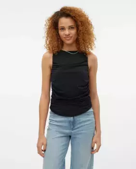 Женский облегающий топ без рукавов Vero Moda, черный