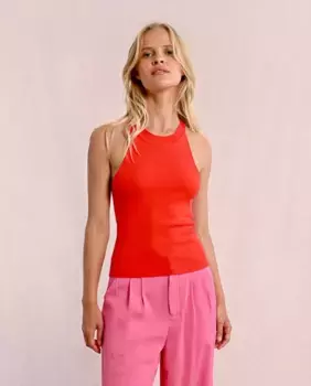 Женский облегающий топ с американской проймой Molly Bracken, красный