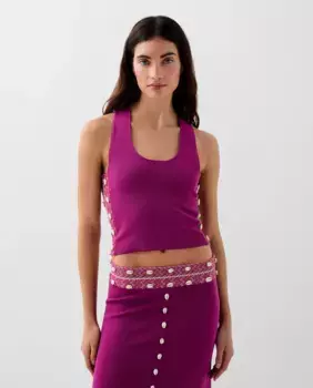 Женский облегающий топ с перекрещенными бретелями Scalpers, фиолетовый