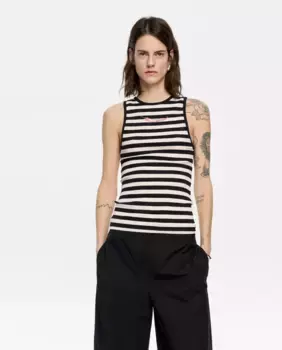 Женский облегающий топ в полоску чили Bimba y Lola, черный