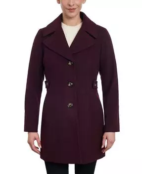 Женский однобортный полушерстяной бушлат Anne Klein, красный