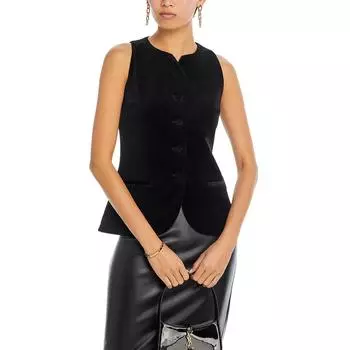 Женский однотонный бархатный жилет Derek Lam 10 Crosby, черный