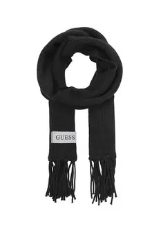 Женский однотонный черный шарф Guess