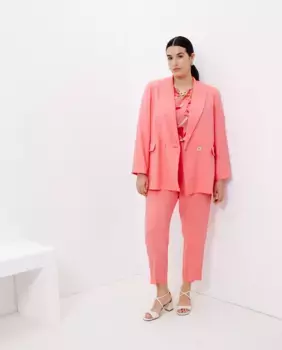 Женский однотонный двубортный пиджак Couchel, коралловый