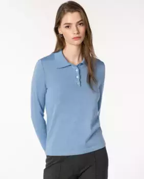 Женский однотонный джемпер с длинным рукавом Naulover, светло-голубой