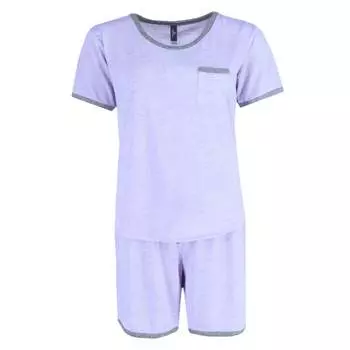 Женский однотонный короткий пижамный комплект PJ Couture, фиолетовый