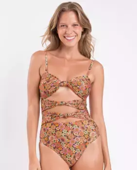 Женский однотонный купальник-бандо с набивкой Ro de Sol, мультиколор