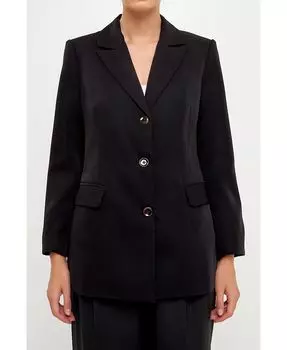 Женский однотонный пиджак на трех пуговицах endless rose, черный
