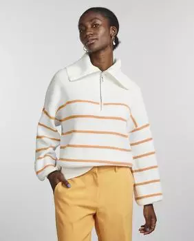 Женский однотонный пуловер с высоким воротником и длинными рукавами Yas, оранжевый